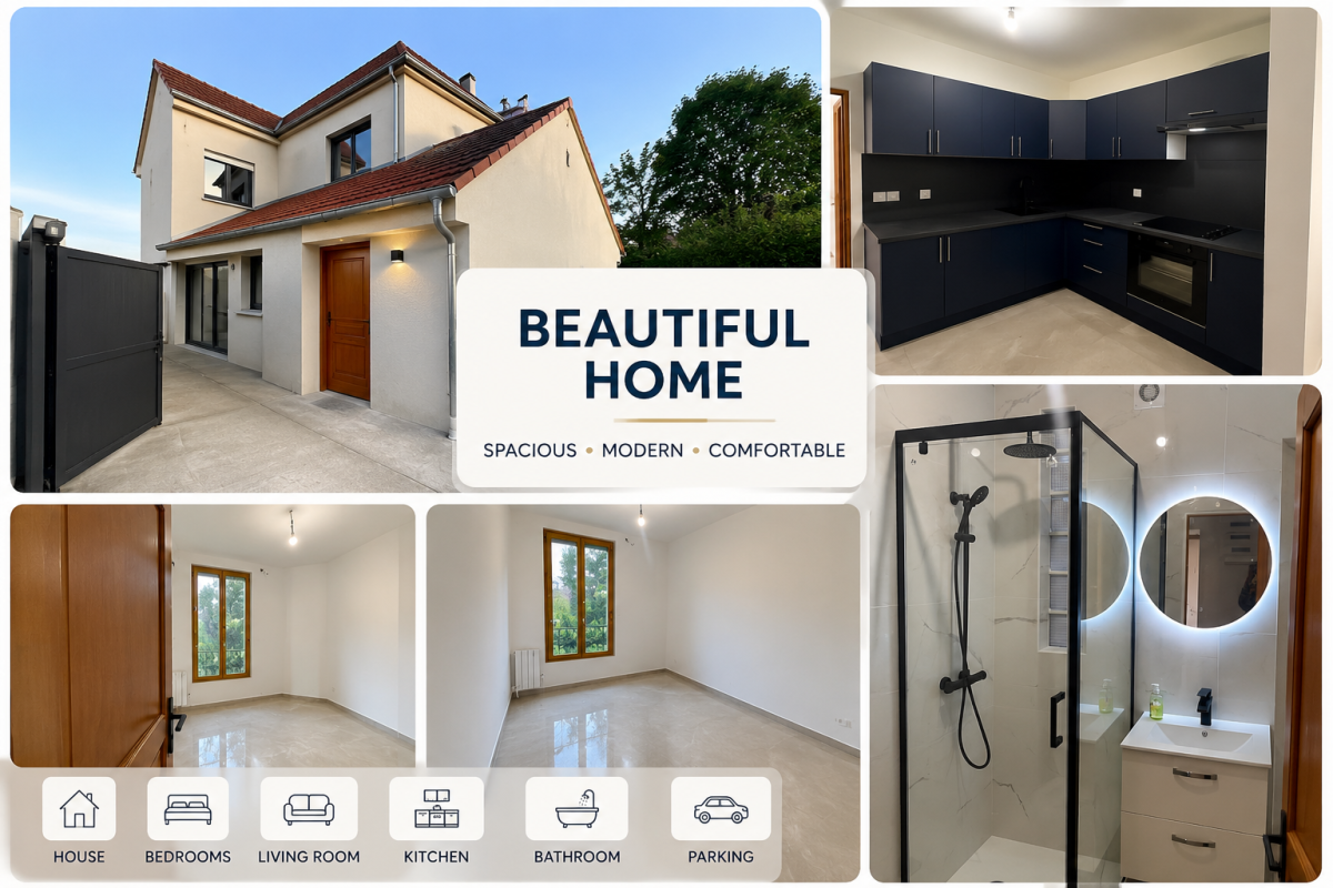 🏡 Pavillon வீடு வாடகைக்கு | Maison à louer – Neuilly-sur-Marne (Épi d’Or) – 4 pièces — 1/3