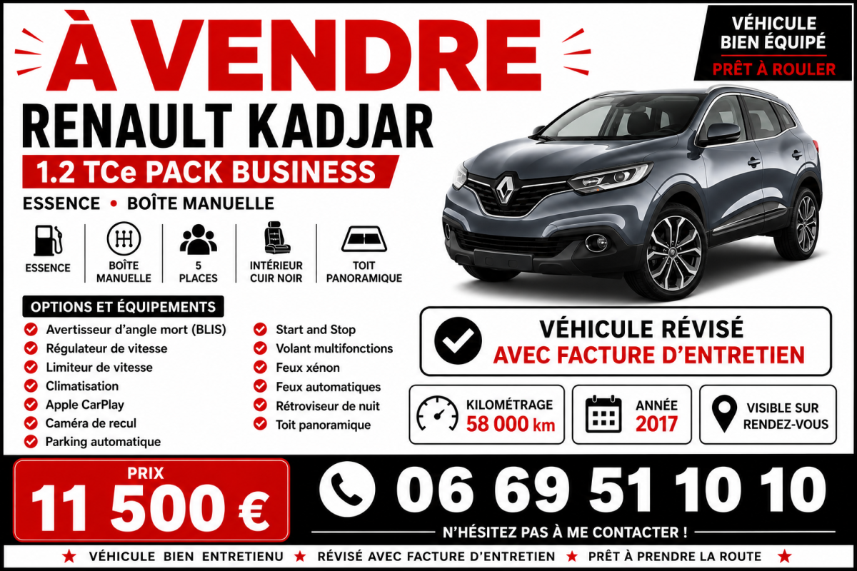 A Vendre Renault Kadjar — 1/5